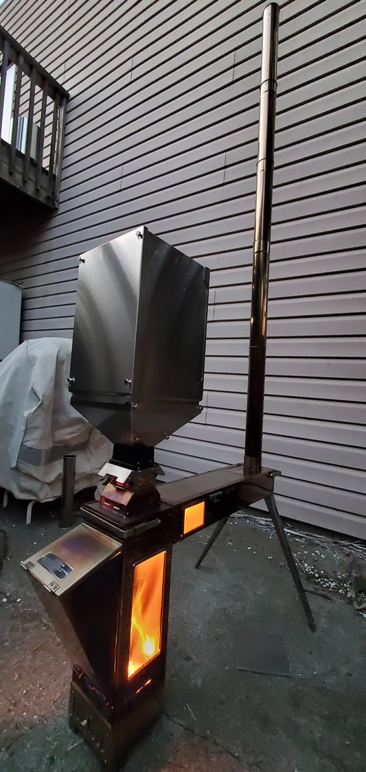 the giraffe stainless steel portable wood pellet stove